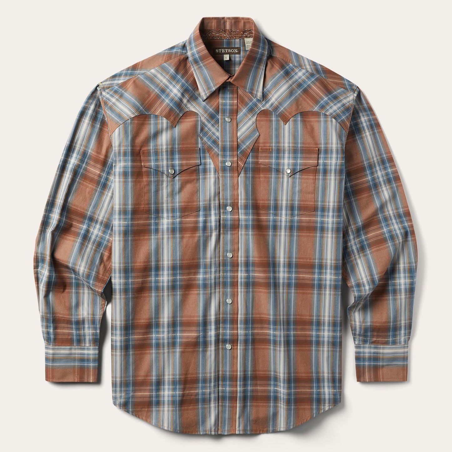 Brown Rustic Plaid Western Shirt / Stetson