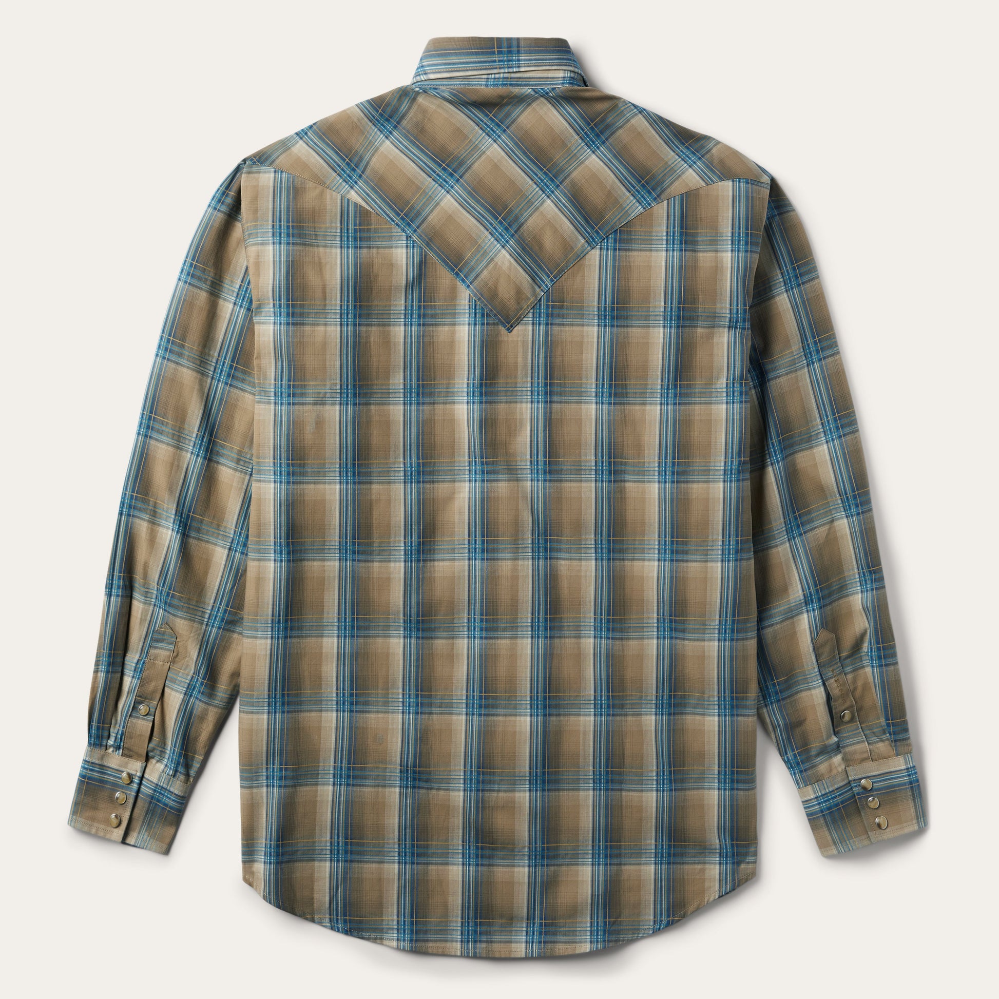 Brown Khaki Ombre Plaid Shirt / Stetson