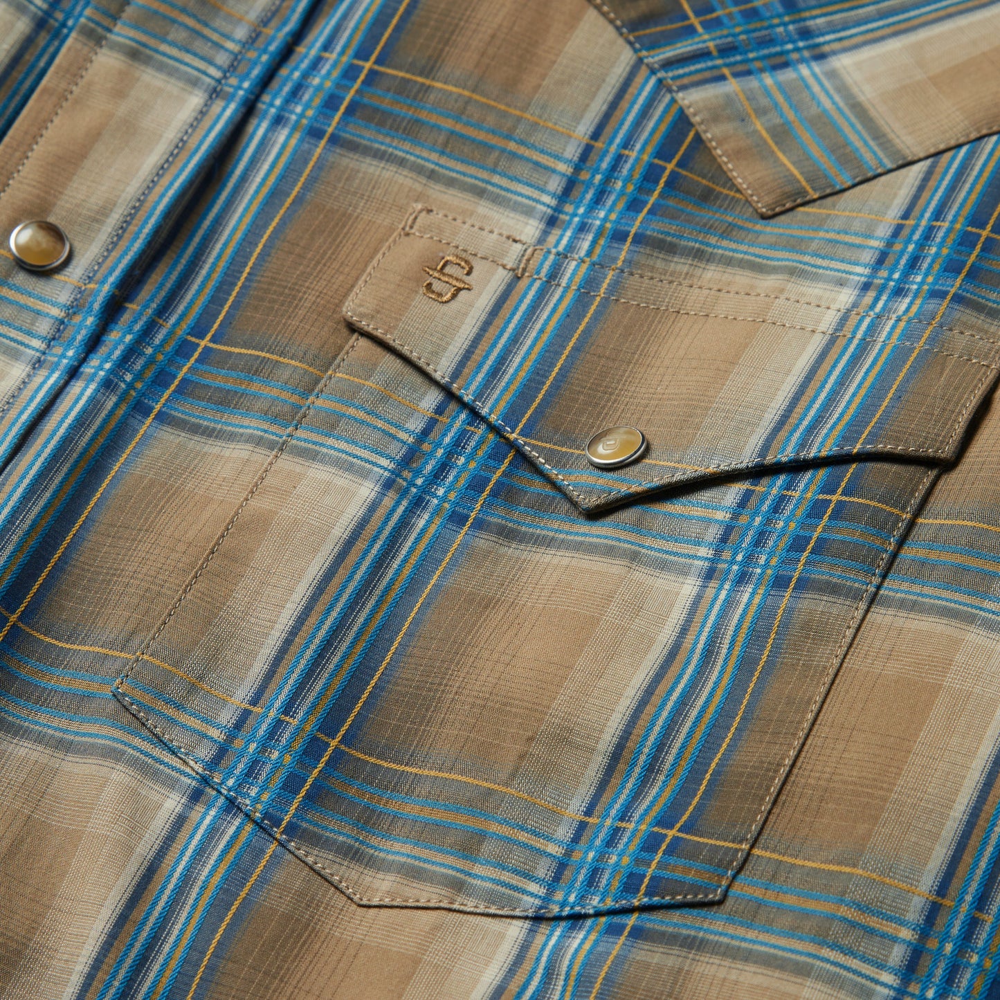 Brown Khaki Ombre Plaid Shirt / Stetson