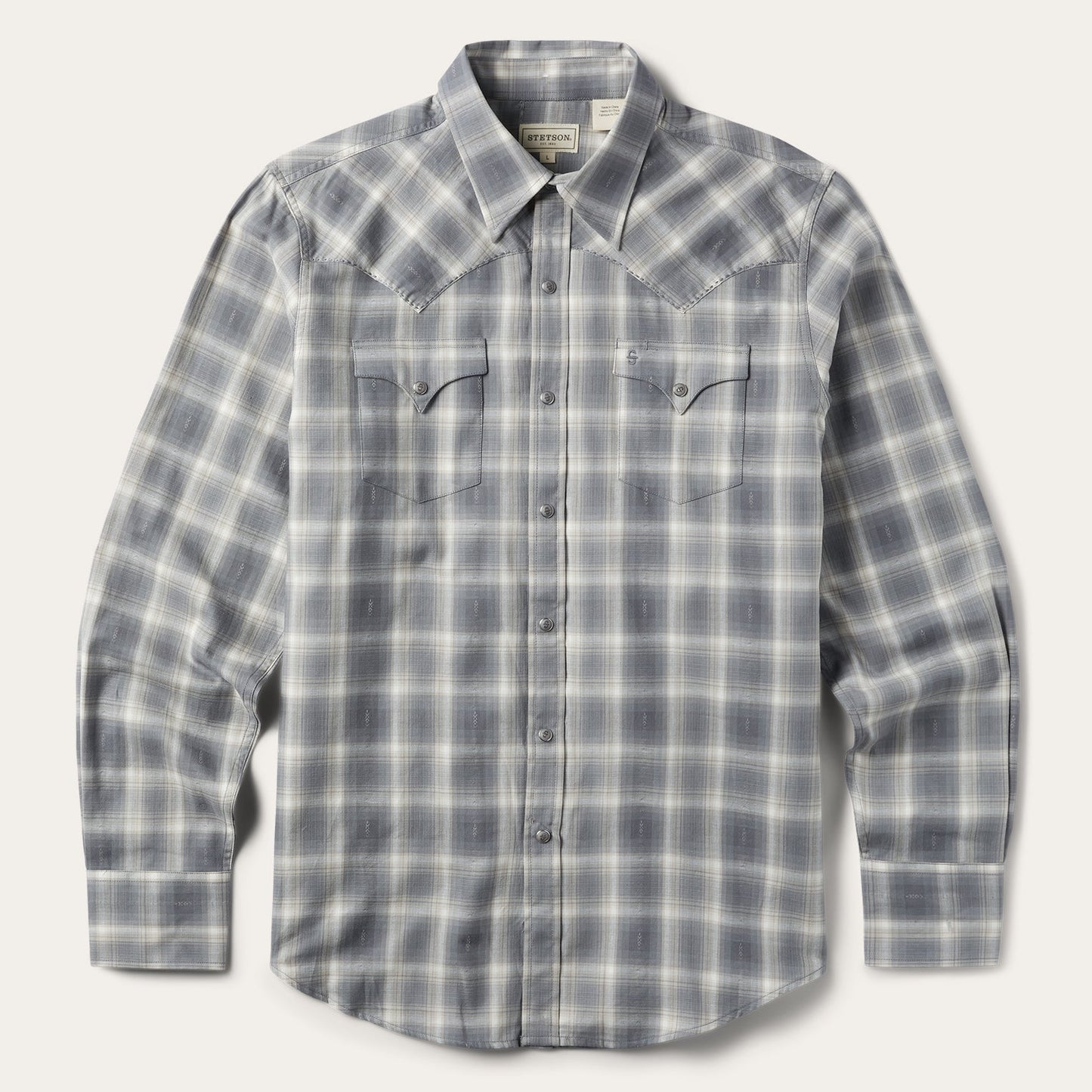 Brown Dobby Twill Plaid Shirt / Stetson