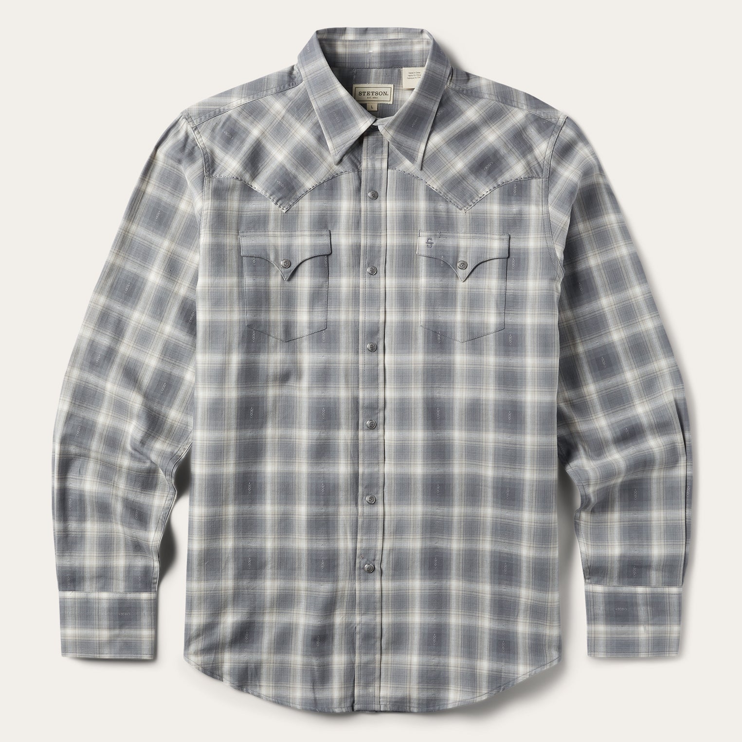 Brown Dobby Twill Plaid Shirt / Stetson