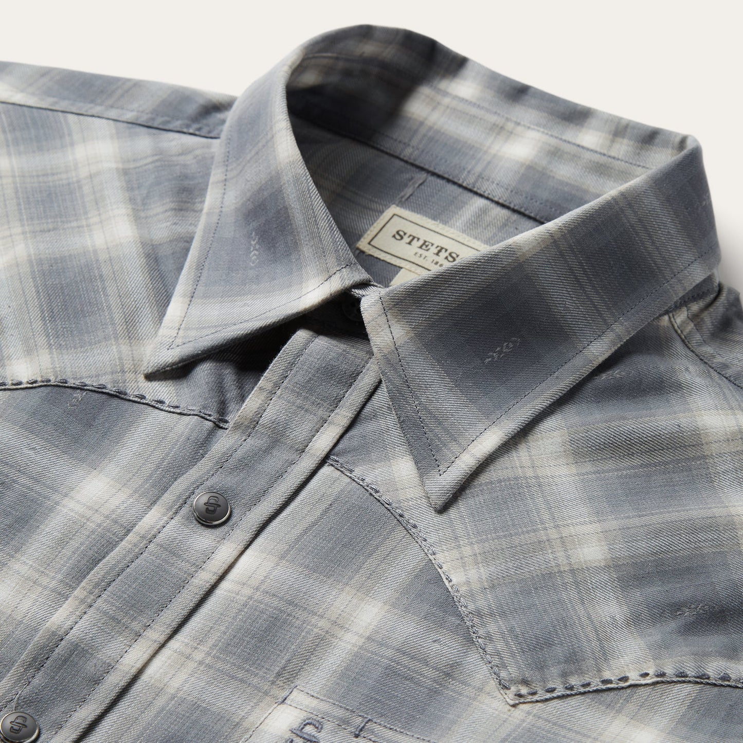 Brown Dobby Twill Plaid Shirt / Stetson