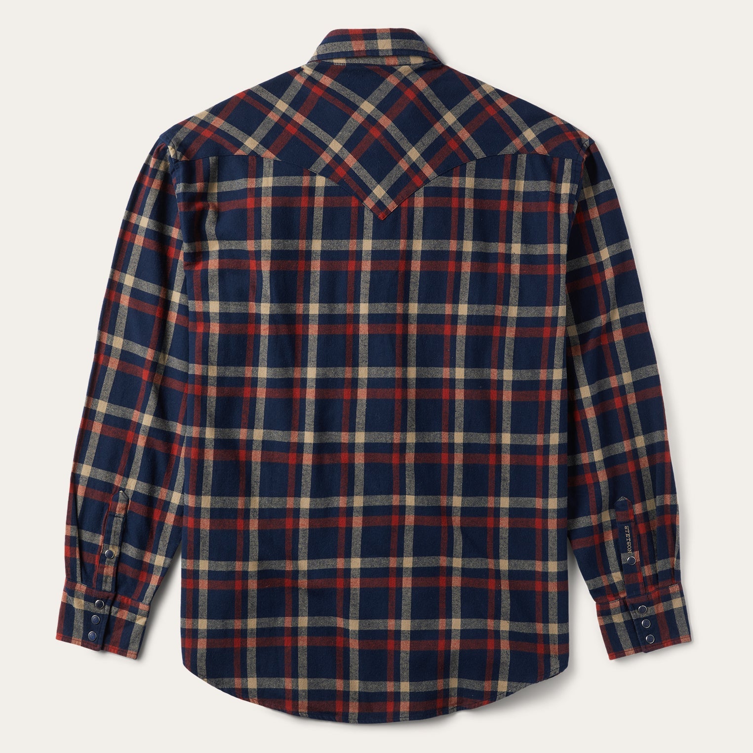 Blue Brushed Twill Plaid Shirt / Stetson