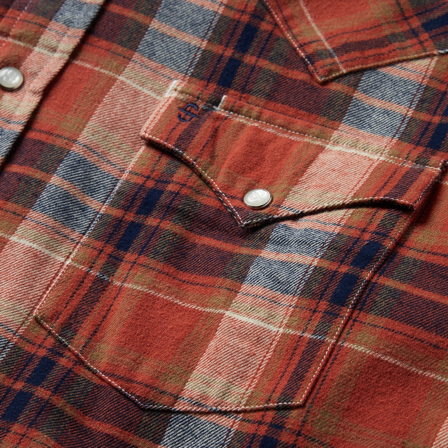 Orange Brushed Twill Plaid Shirt / Stetson