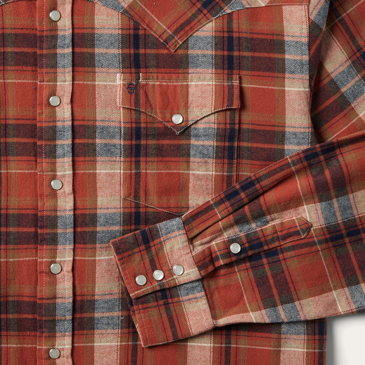 Orange Brushed Twill Plaid Shirt / Stetson