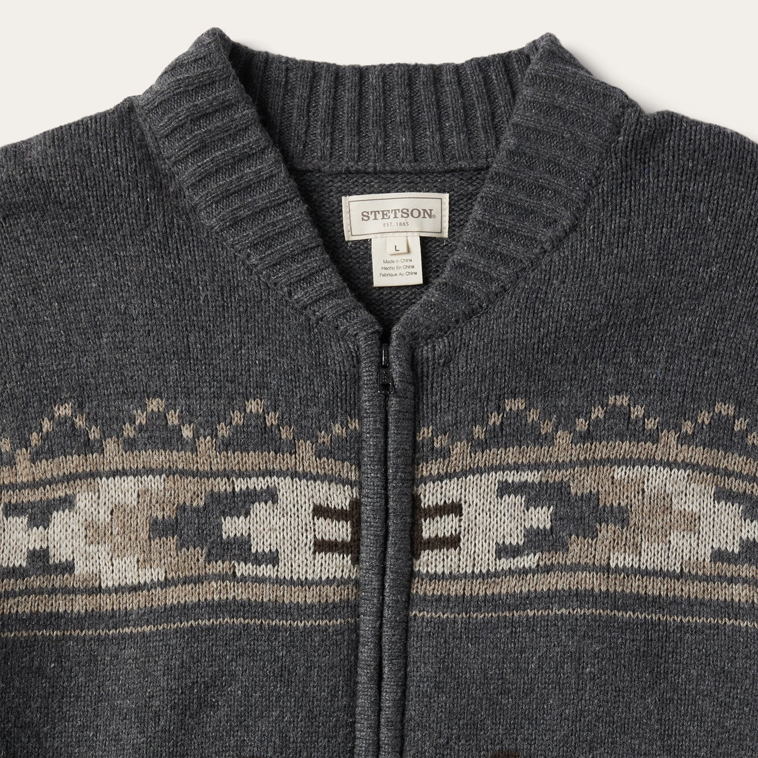 Grey Longhorn Cardigan / Stetson