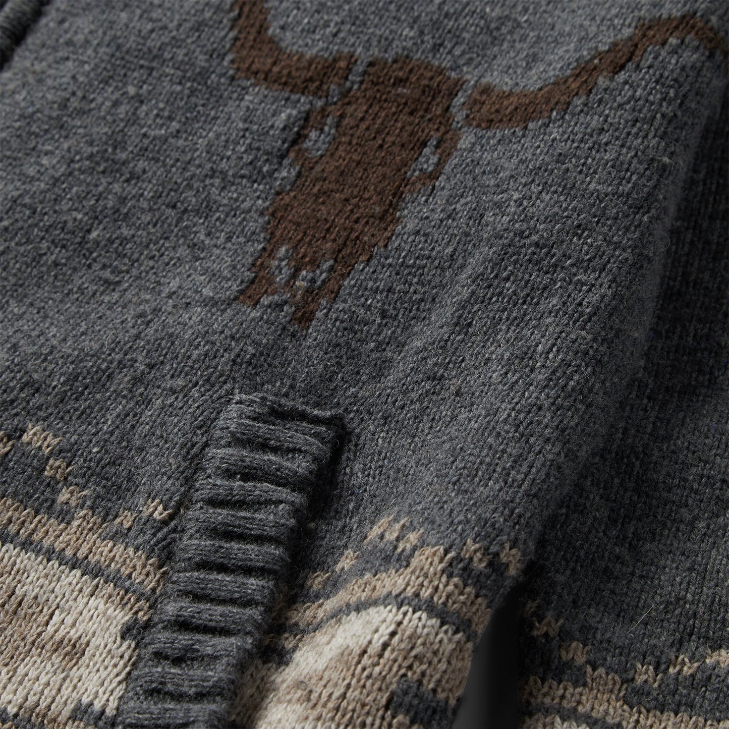 Grey Longhorn Cardigan / Stetson