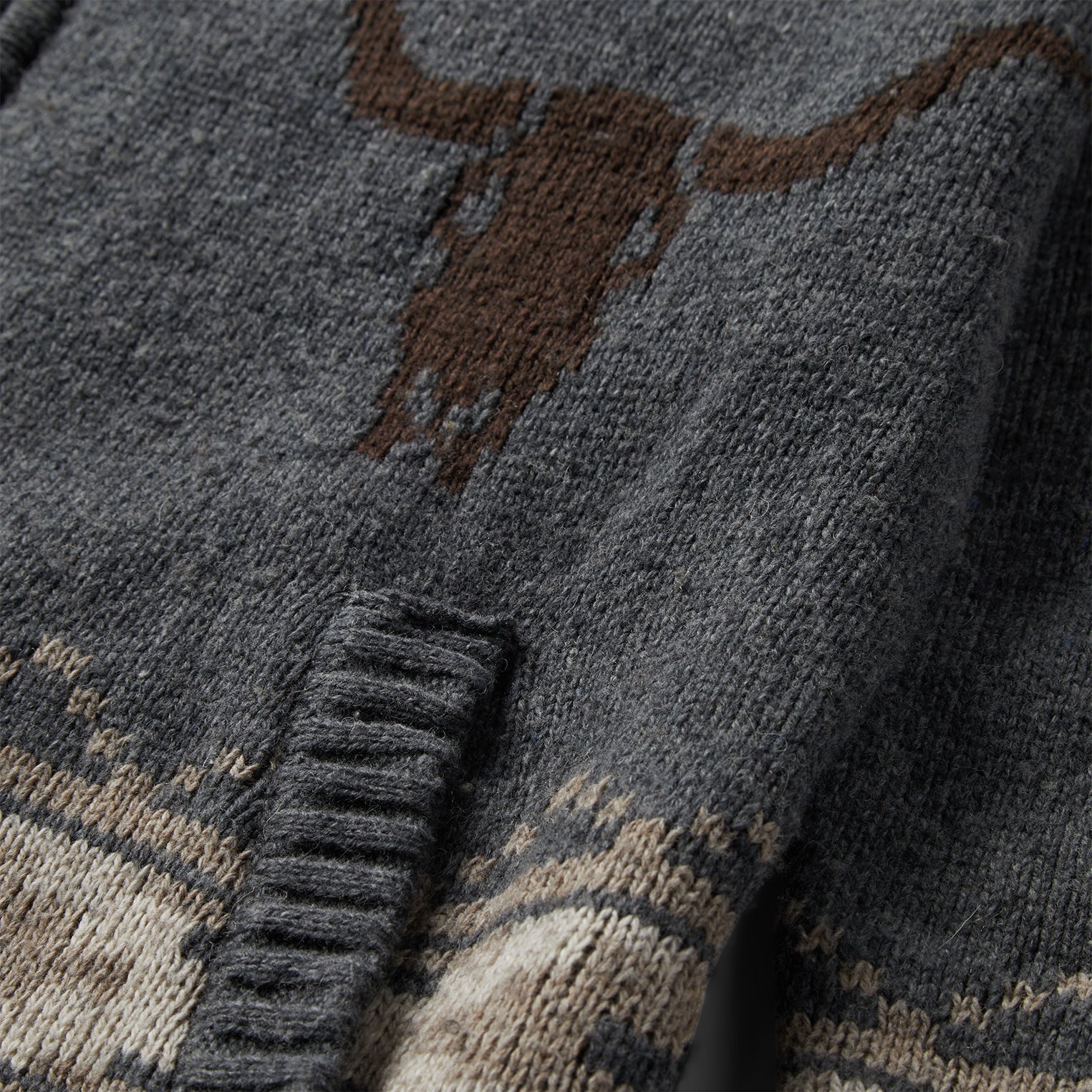 Grey Longhorn Cardigan / Stetson