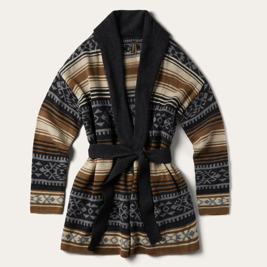 Brown Brown Serape Belted Cardigan / Stetson