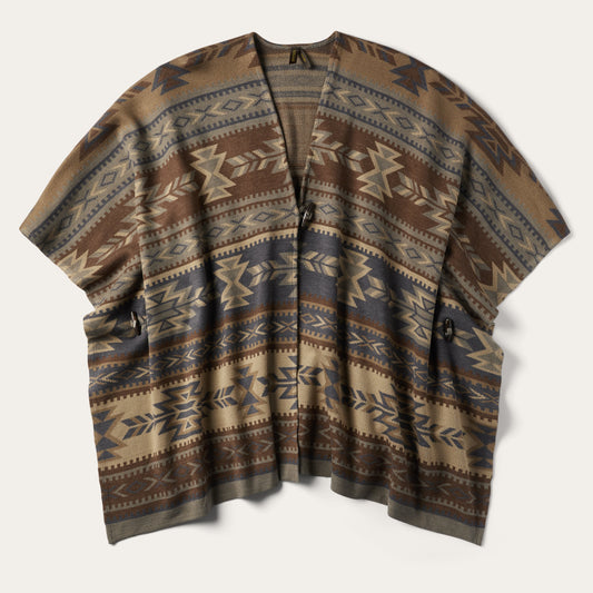 Multi Aztec Print Sweater Poncho / Stetson