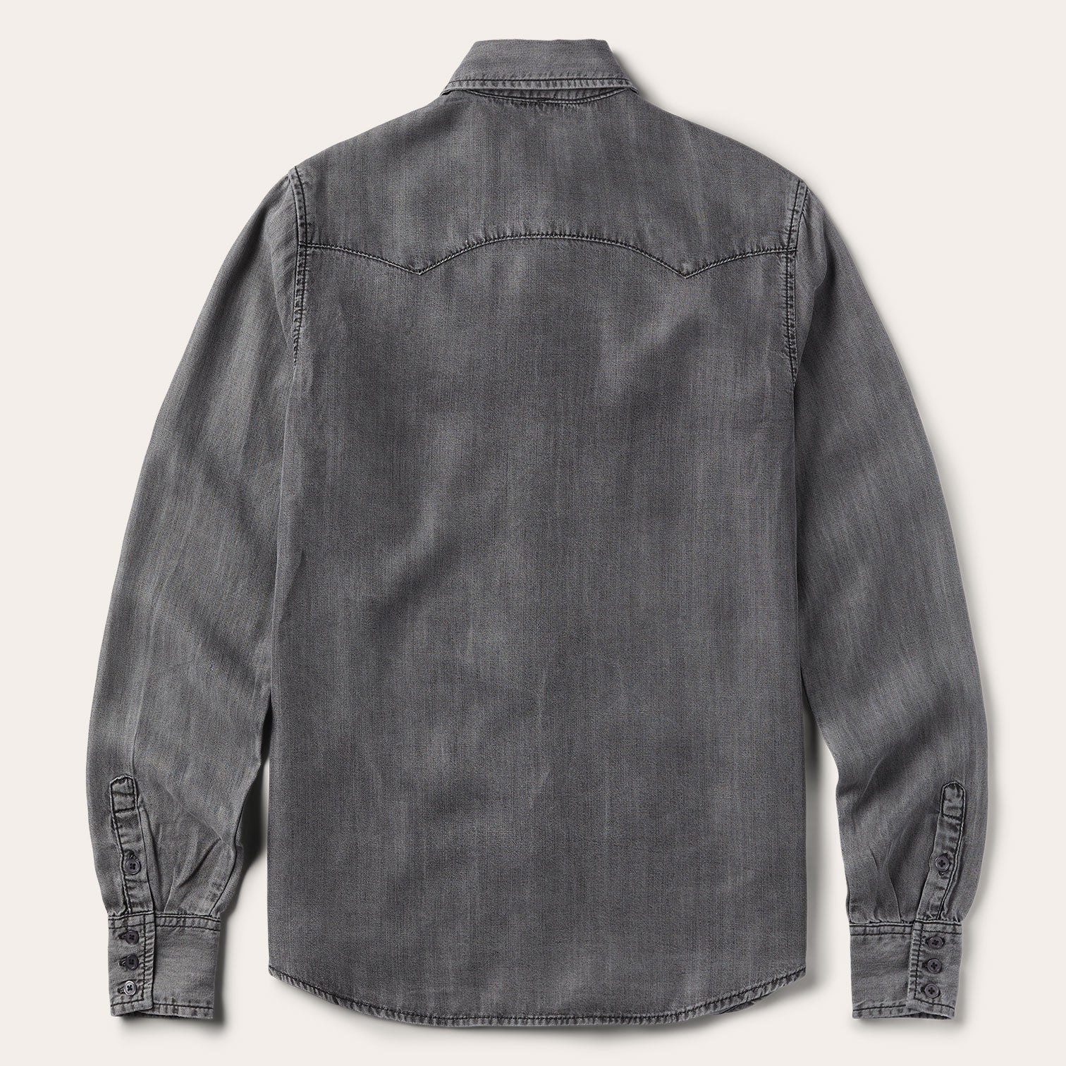 Washed Black Boyfriend Fit Denim Shirt / Stetson