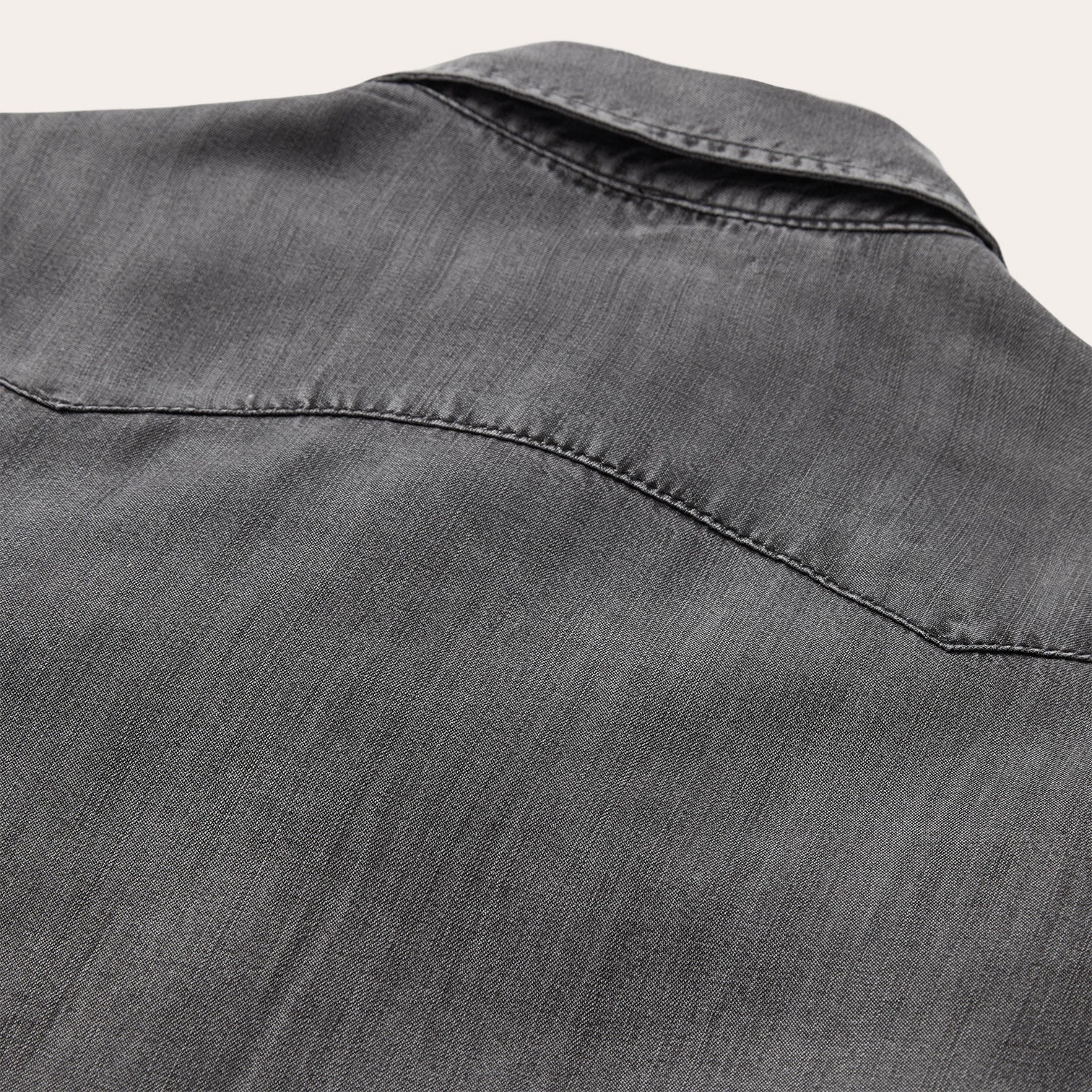 Washed Black Boyfriend Fit Denim Shirt / Stetson