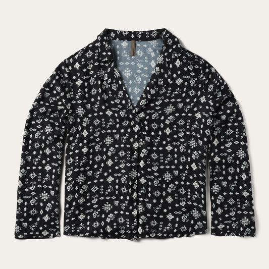 Black Southwestern Ditzy Print Blouse / Stetson