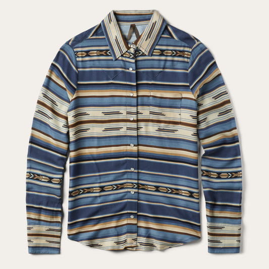 Blue Indigo Serape Print Shirt / Stetson