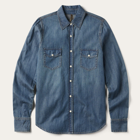 Blue Boyfriend Fit Denim Shirt / Stetson
