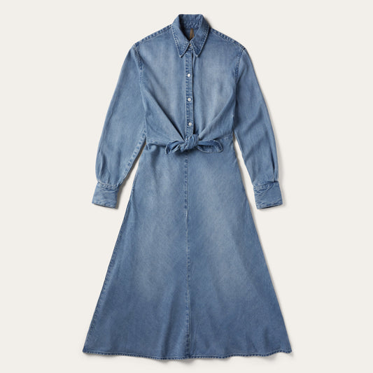 Blue Denim Tie-Front Dress / Stetson