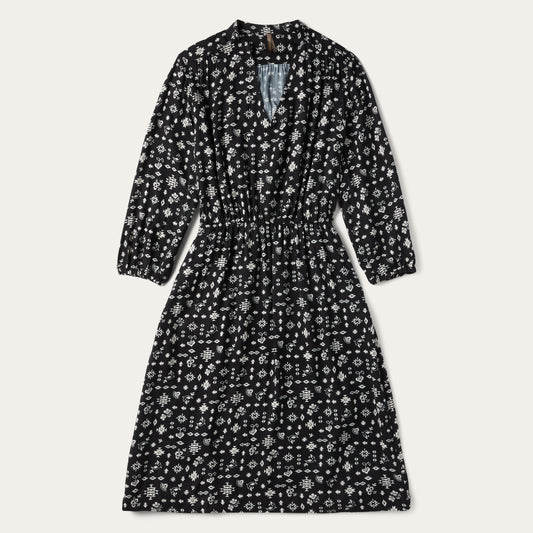 Black Southwestern Ditzy Print Dress / Stetson