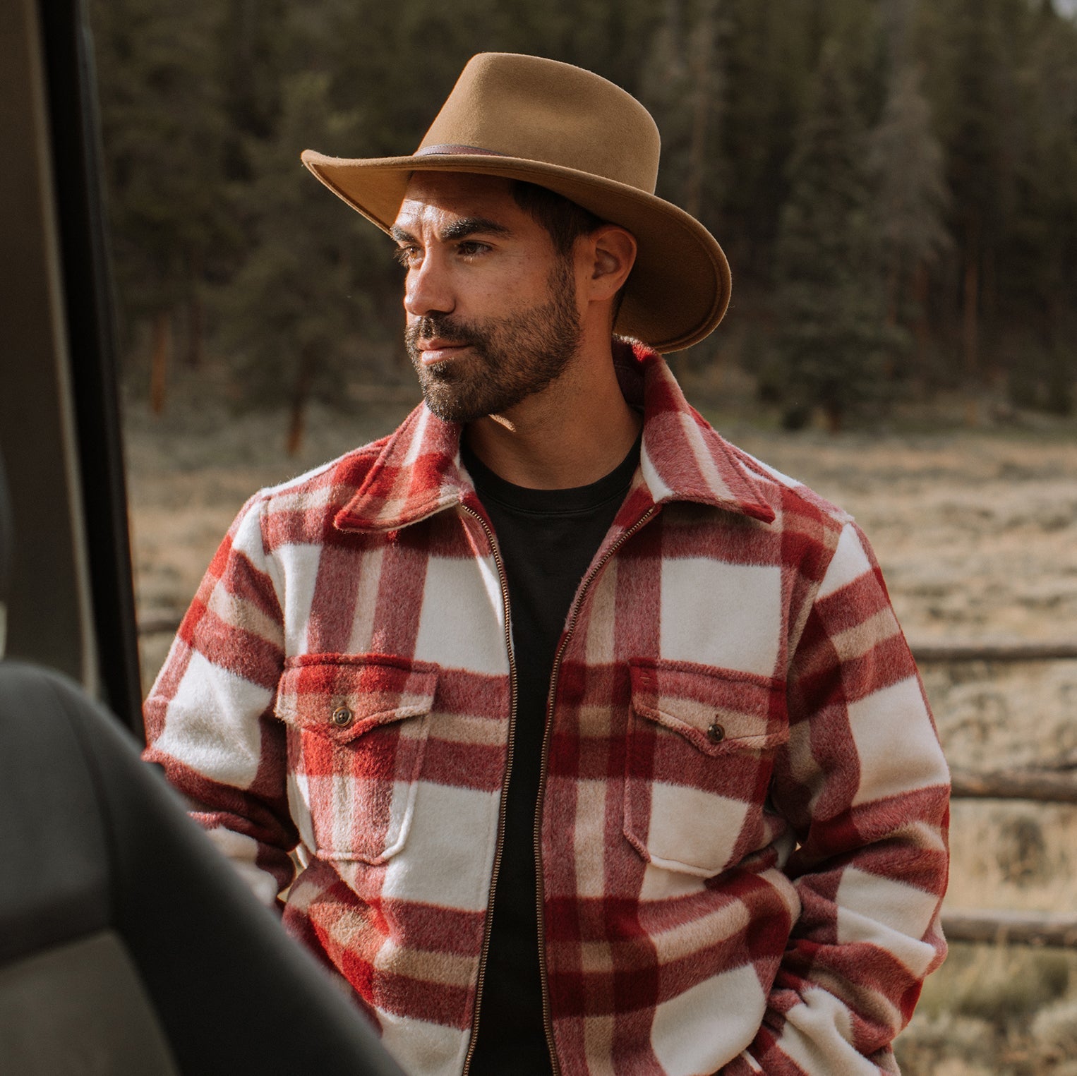 Red Plaid Lined Jac-Shirt / Stetson