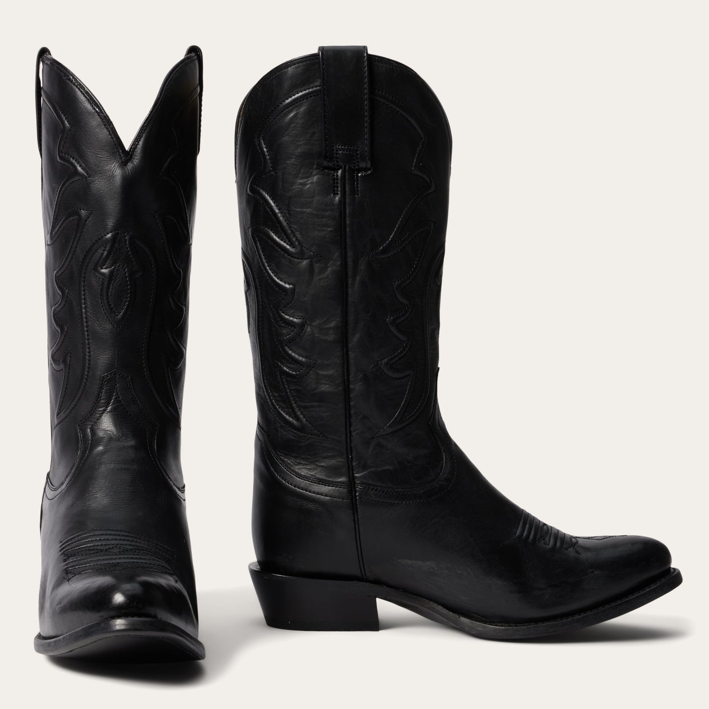 Black Ames Corded & Burnished Leather Boot / Stetson