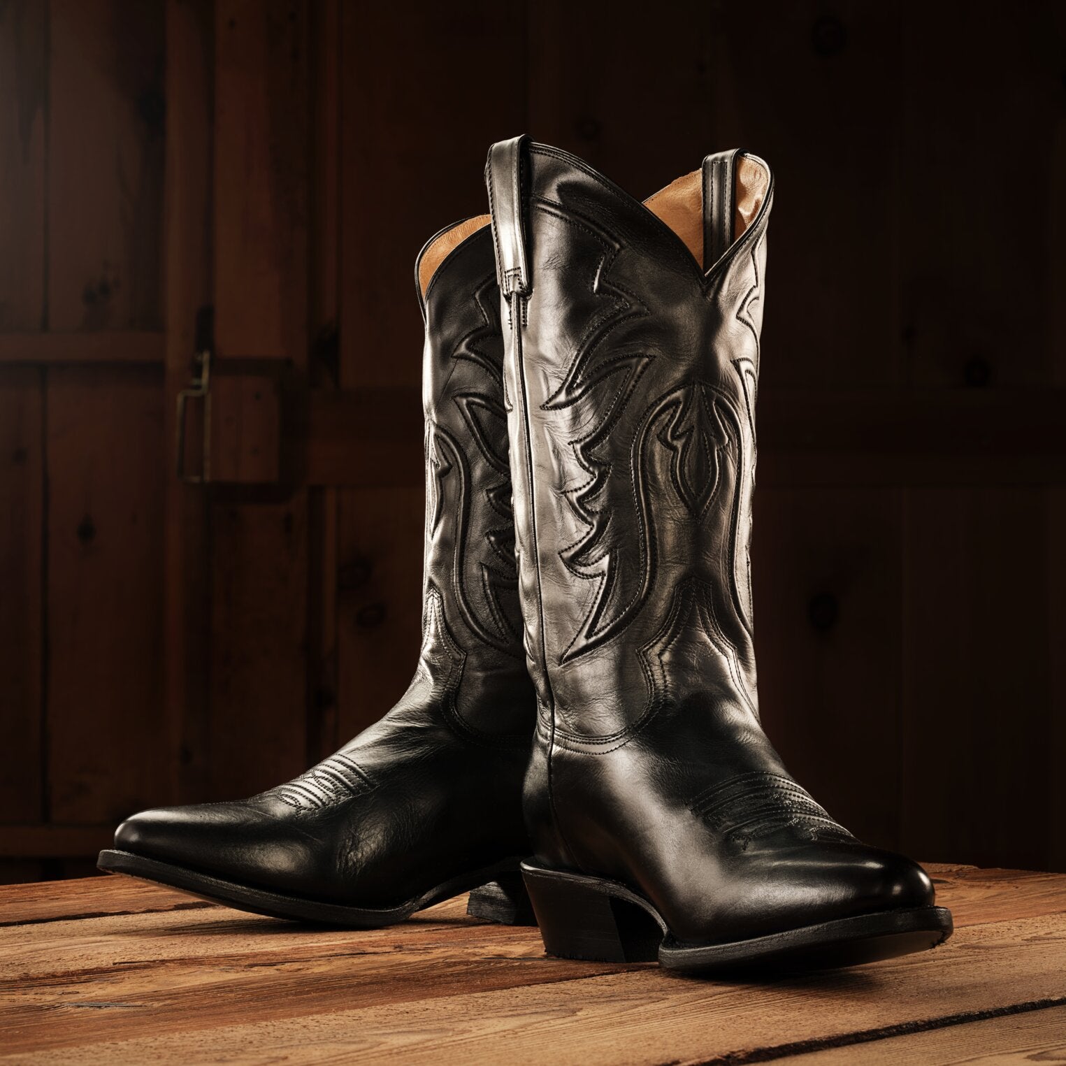 Black Ames Corded & Burnished Leather Boot / Stetson