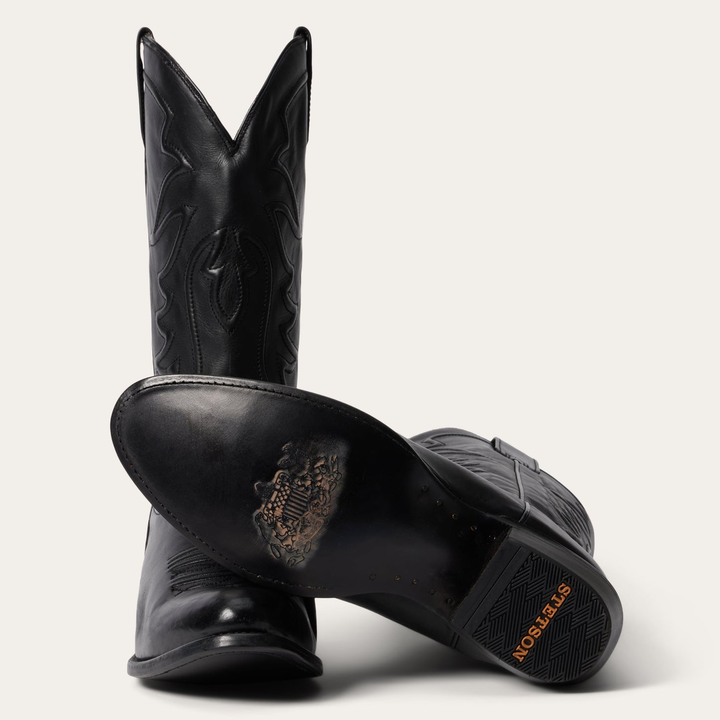 Black Ames Corded & Burnished Leather Boot / Stetson