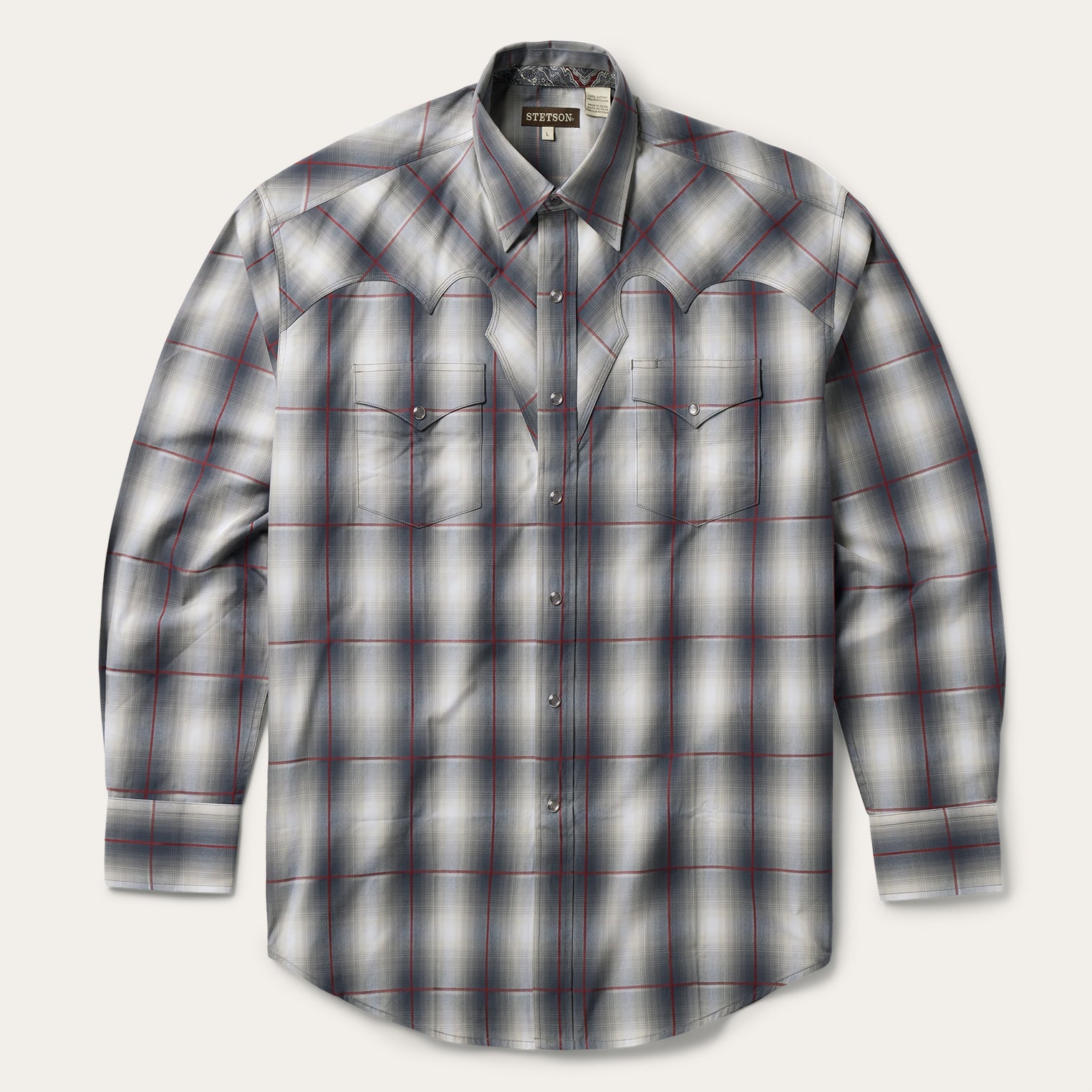 Grey Smoke Ombre Western Shirt / Stetson