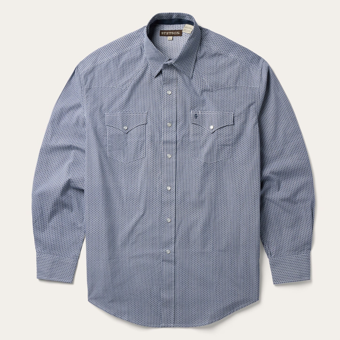 Blue Blue Deco Geo Print Western Shirt / Stetson