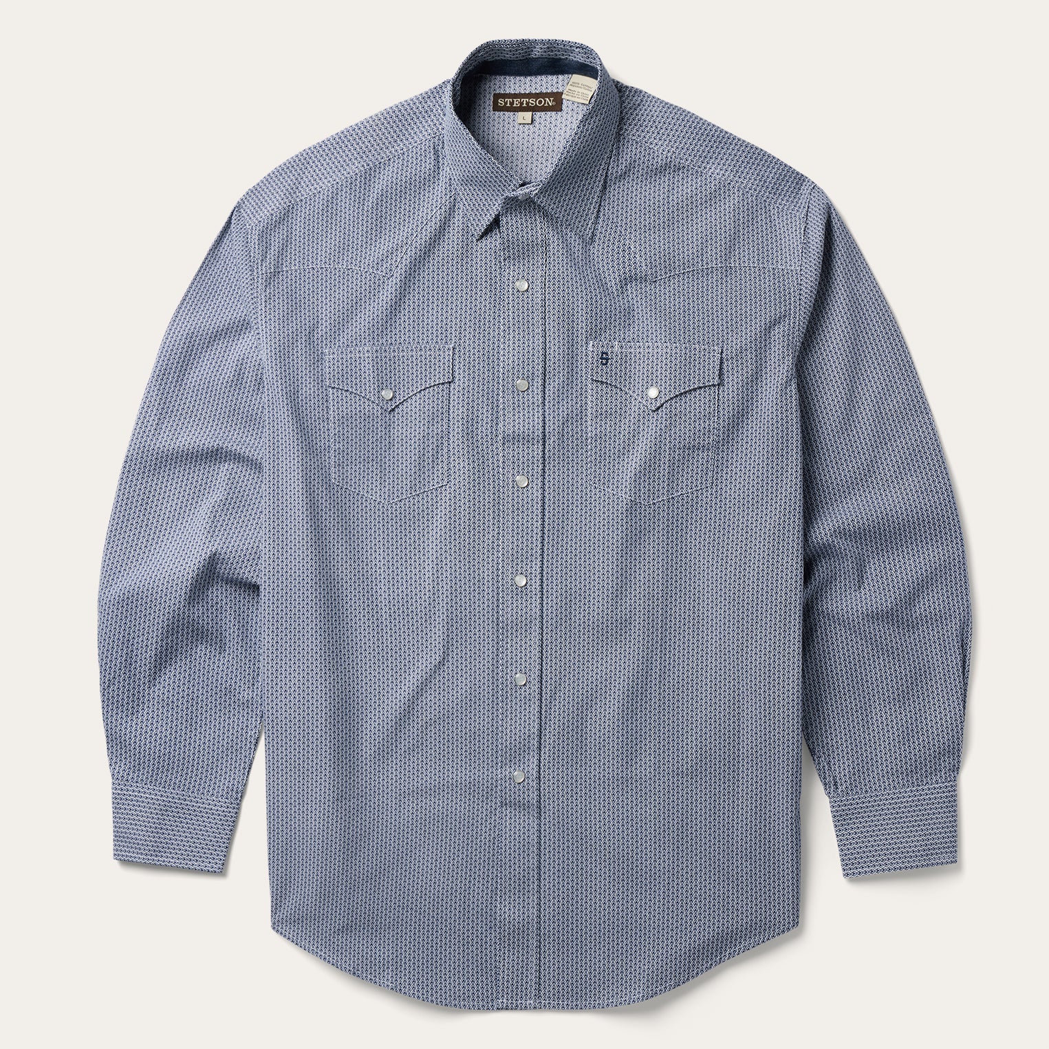 Blue Blue Deco Geo Print Western Shirt / Stetson