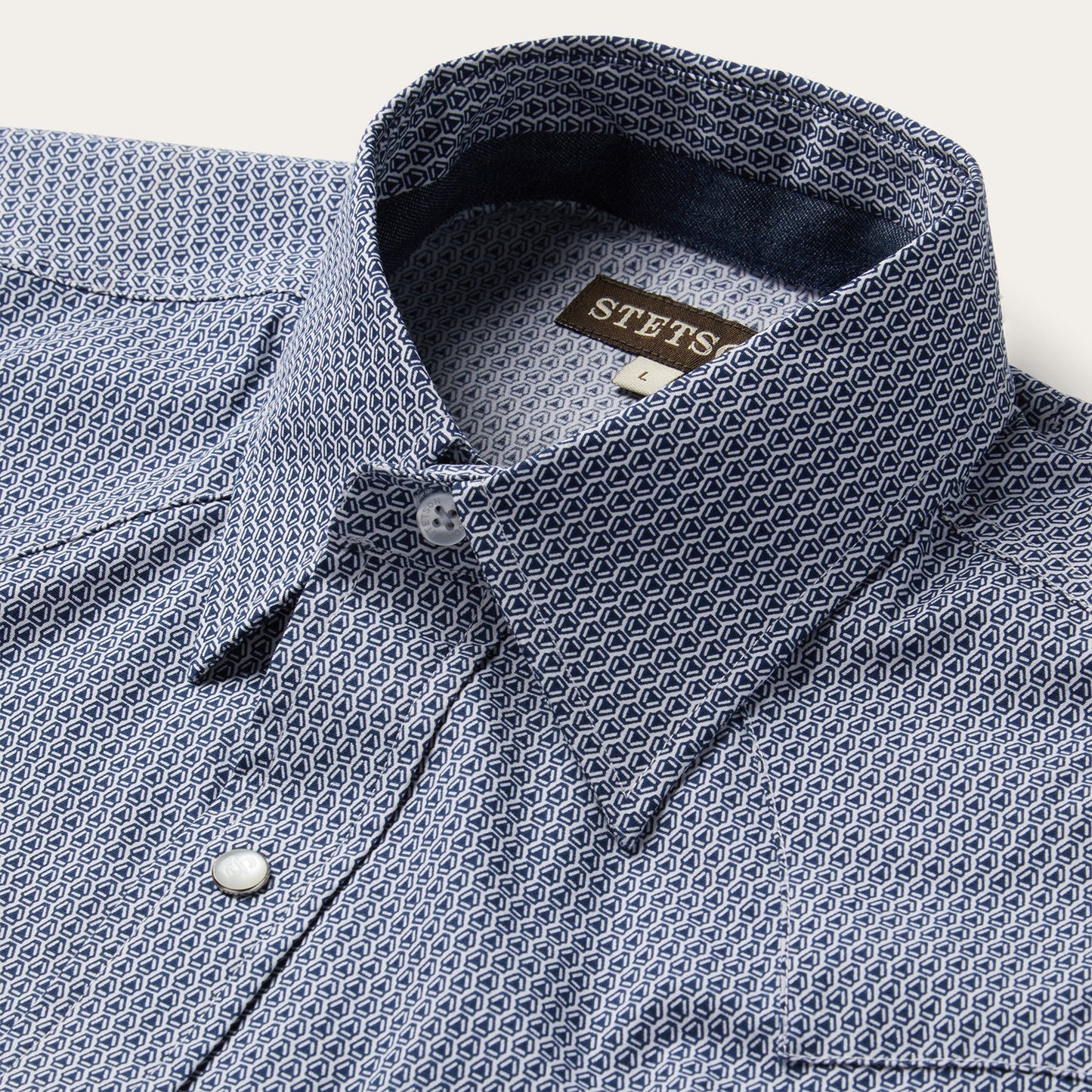 Blue Blue Deco Geo Print Western Shirt / Stetson