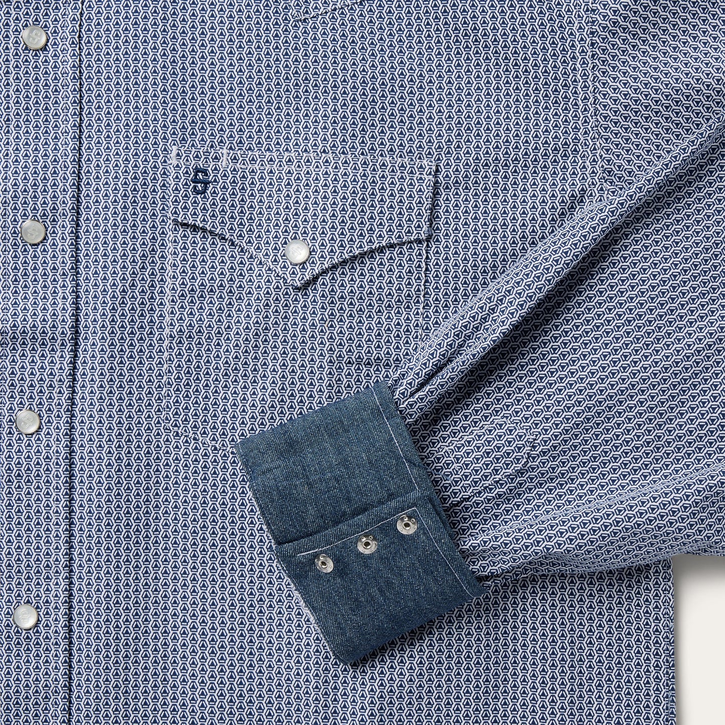 Blue Blue Deco Geo Print Western Shirt / Stetson