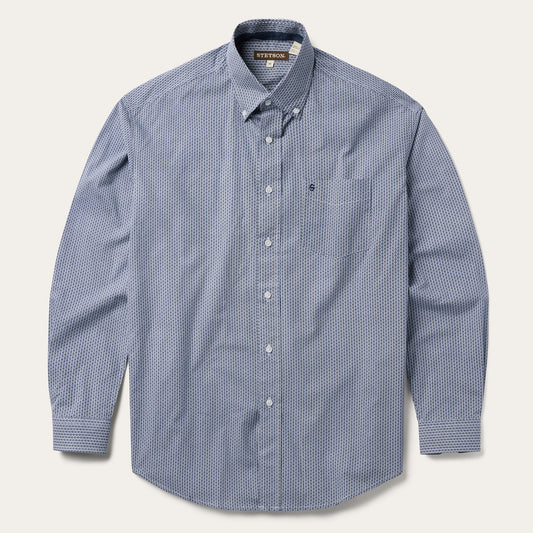 Blue Blue Deco Geo Print Button Front Shirt / Stetson