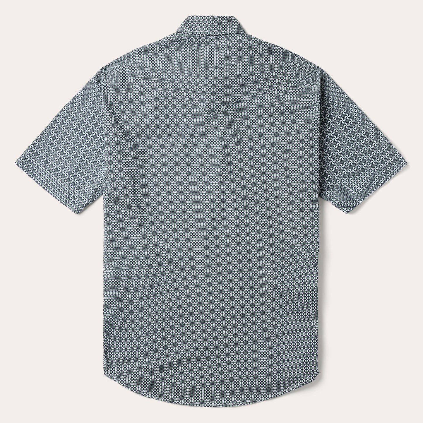 Green Circle Diamond Print Short Sleeve Western Shirt / Stetson