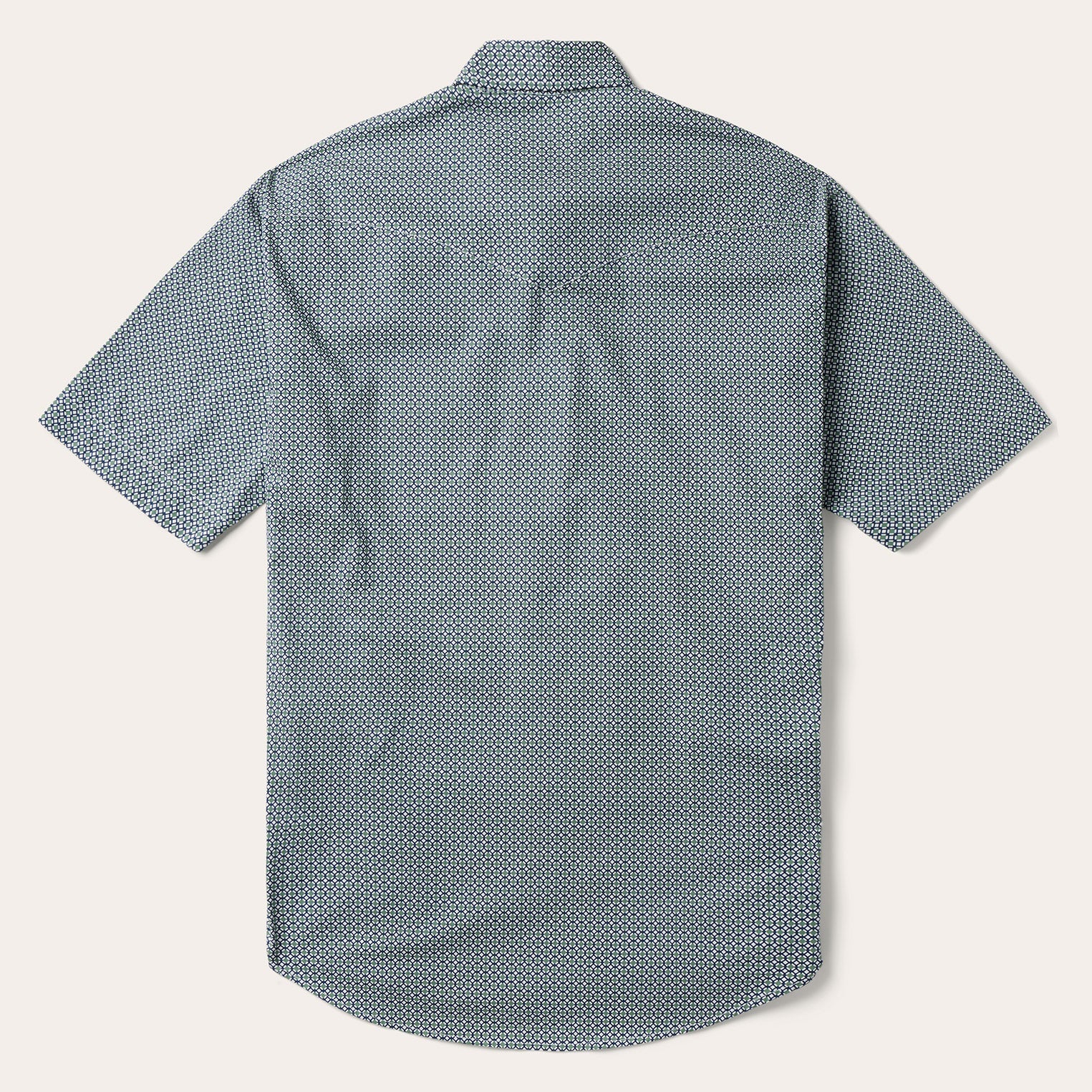 Green Circle Diamond Print Short Sleeve Western Shirt / Stetson