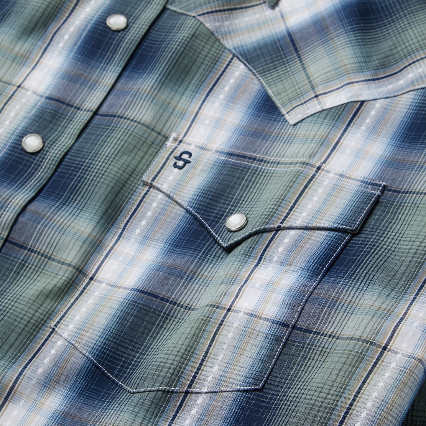 Green Lucky Diamond Plaid Western Shirt / Stetson