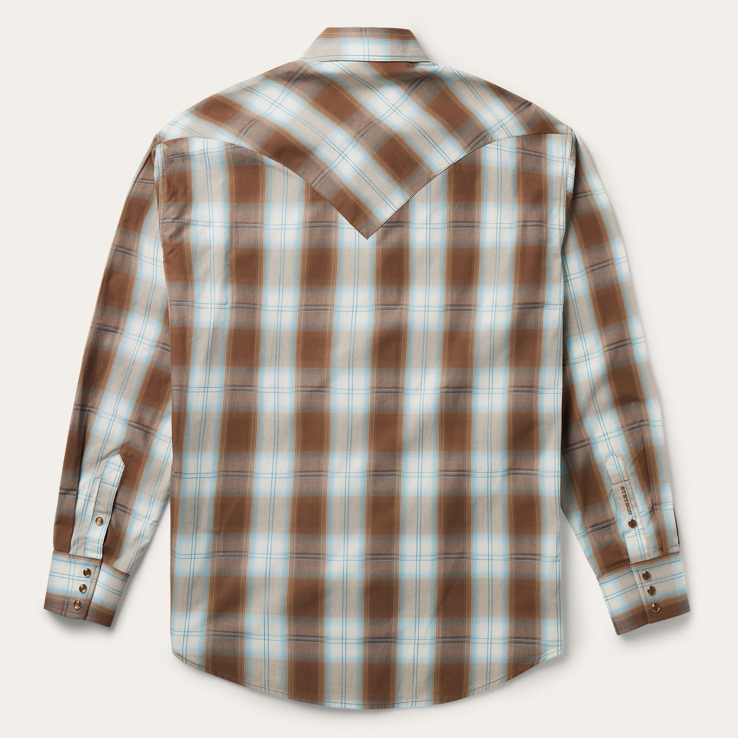 Brown Sand Ombre Plaid Western Shirt / Stetson