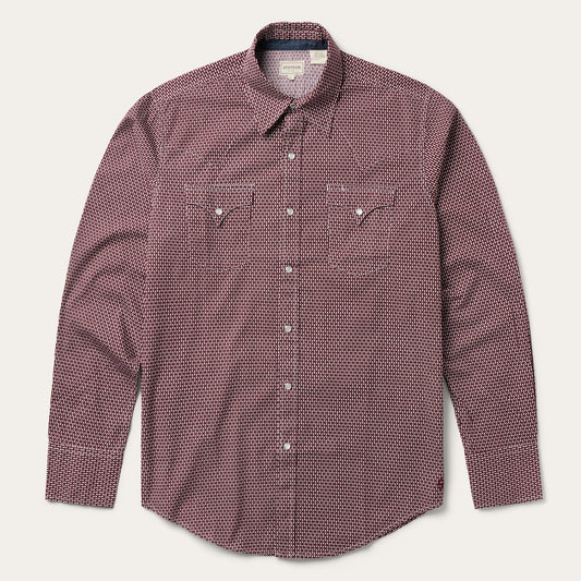 Red Broken Diamond Print Western Shirt / Stetson