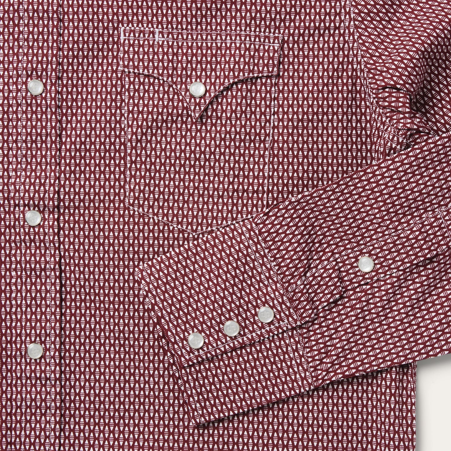 Red Broken Diamond Print Western Shirt / Stetson