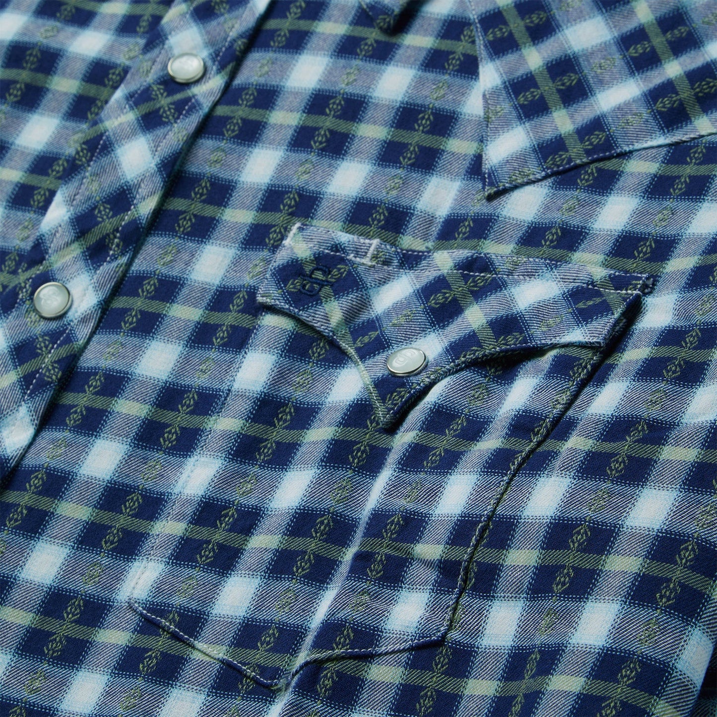 Blue Plaid Twill Dobby Western Shirt / Stetson