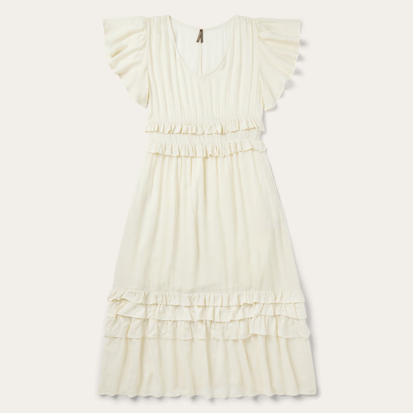 White Cream Herringbone Dress / Stetson