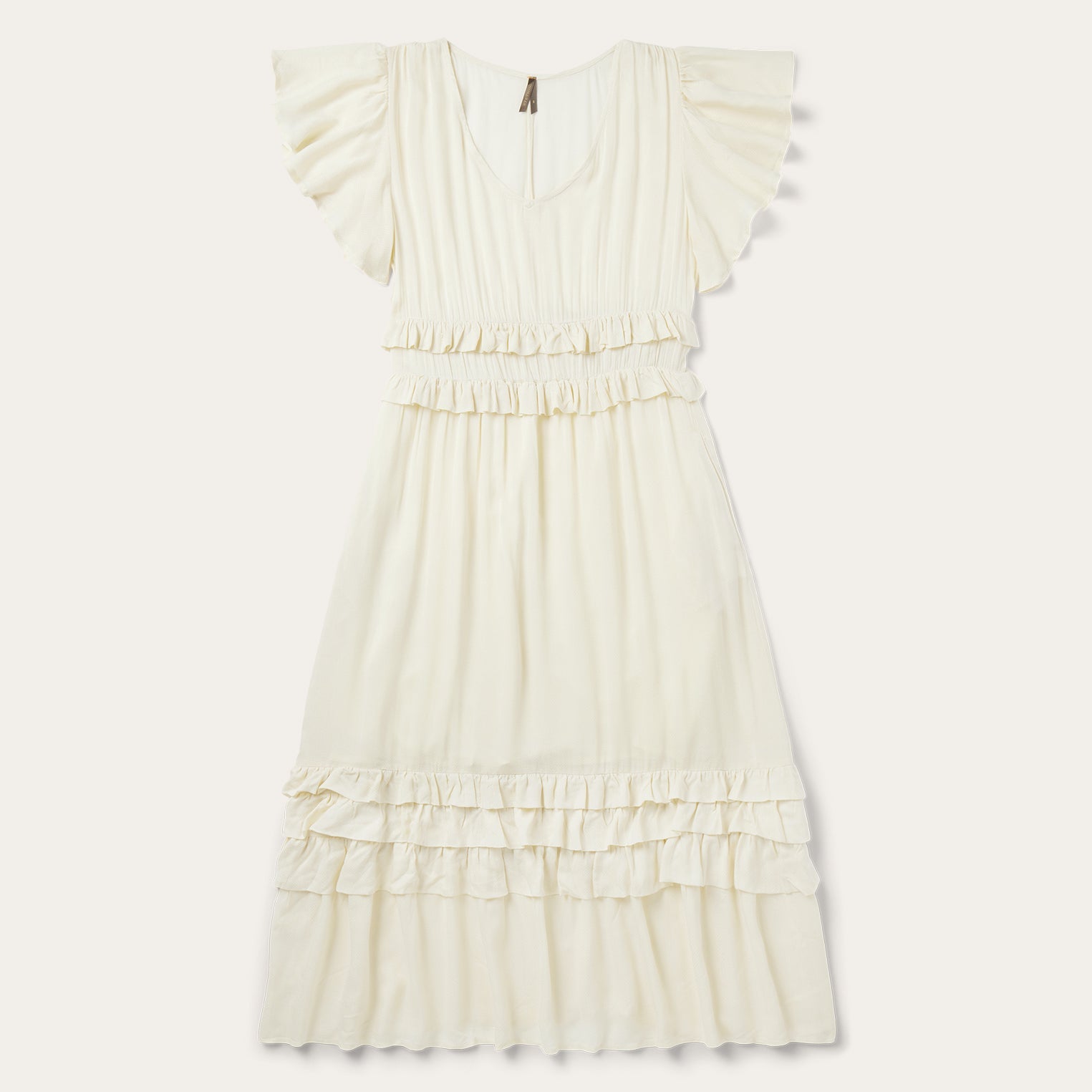 White Cream Herringbone Dress / Stetson