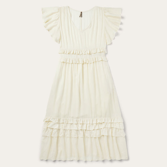 White Cream Herringbone Dress / Stetson