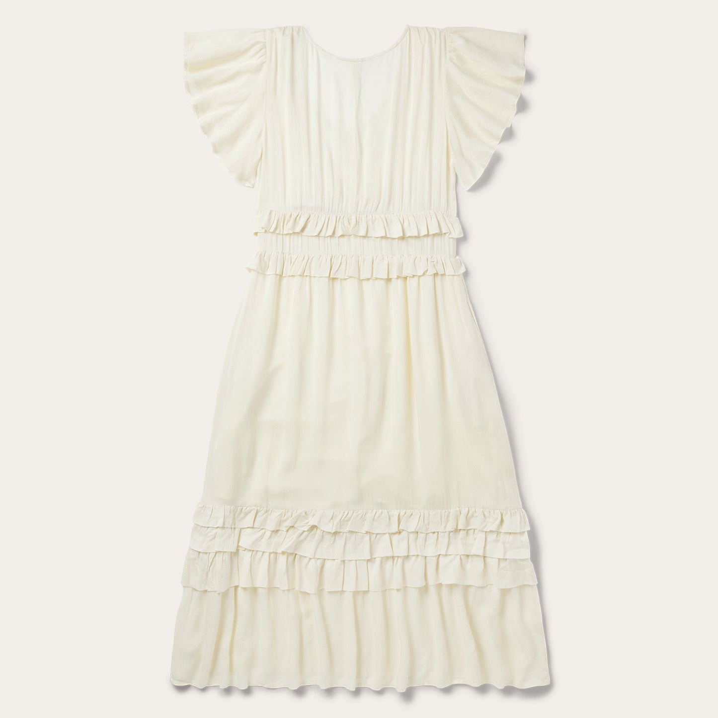 White Cream Herringbone Dress / Stetson