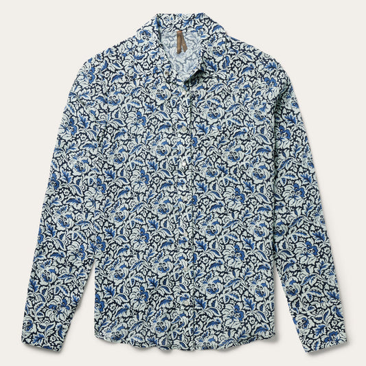 Blue Indigo Tapestry Print Shirt / Stetson