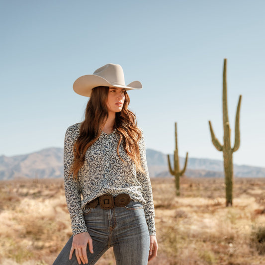 Blue Indigo Tapestry Print Shirt / Stetson