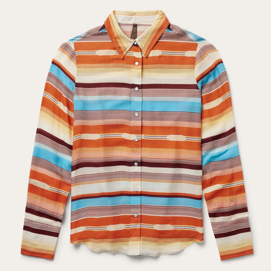 Multi Sunset Serape Print Western Shirt / Stetson