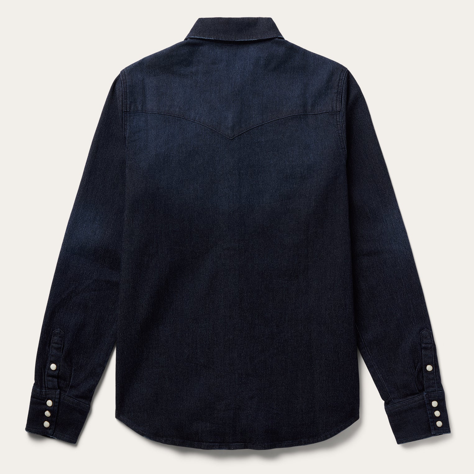 Blue Embroidered Dark Denim Snap Front Shirt / Stetson