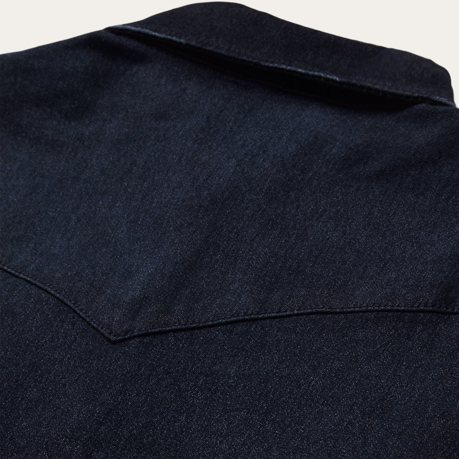 Blue Embroidered Dark Denim Snap Front Shirt / Stetson