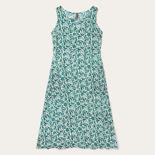 Green Jade Floral Print Sleeveless Dress / Stetson