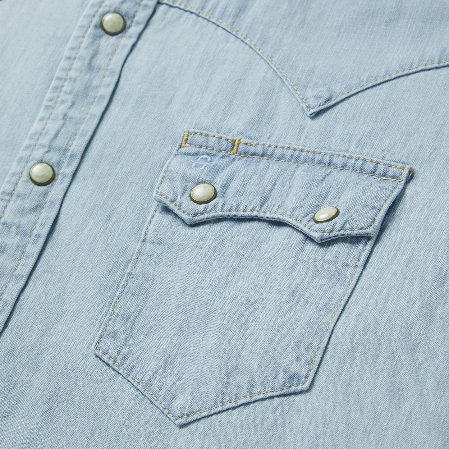 Blue Light Blue Denim Western Shirt / Stetson