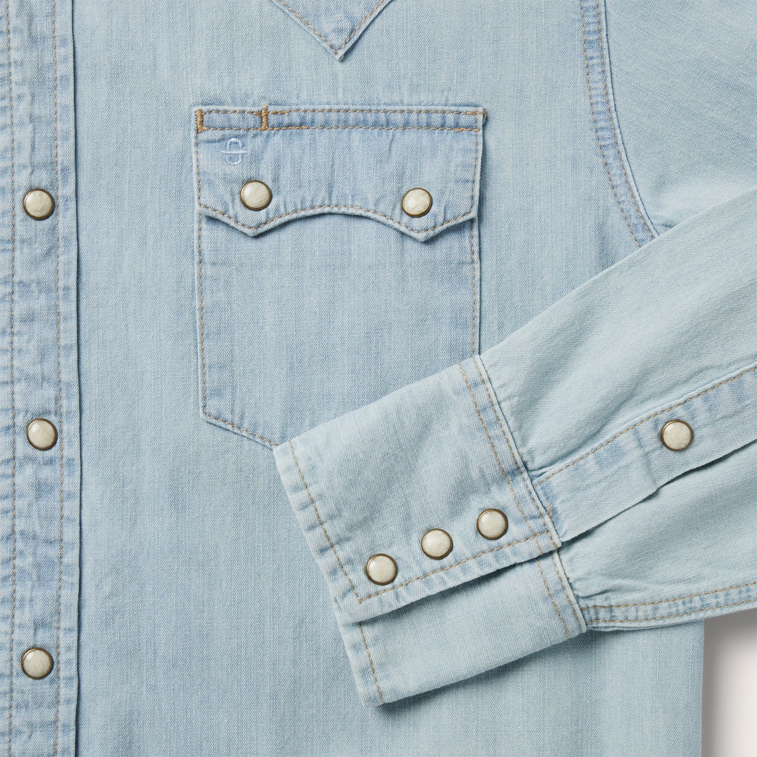 Blue Light Blue Denim Western Shirt / Stetson
